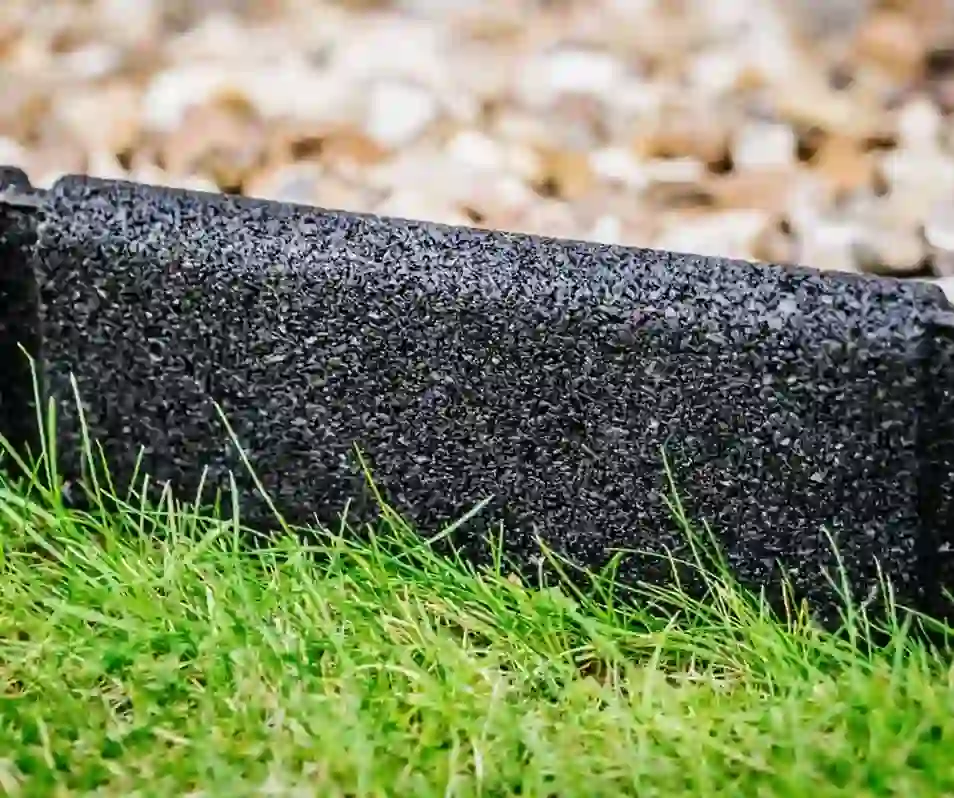 Close-up of Easy Edge edging installation